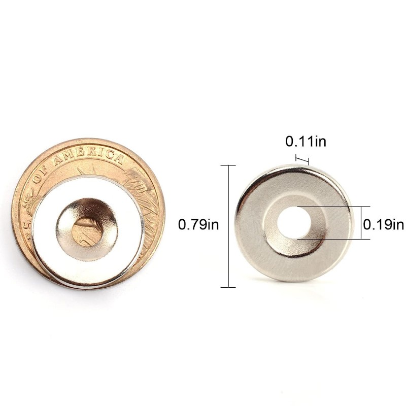 20 x 3mm with 5mm Hole neodymium magnets