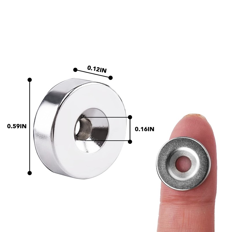 0.59 inch x 0.12 inch neodymium disc countersunk magnets