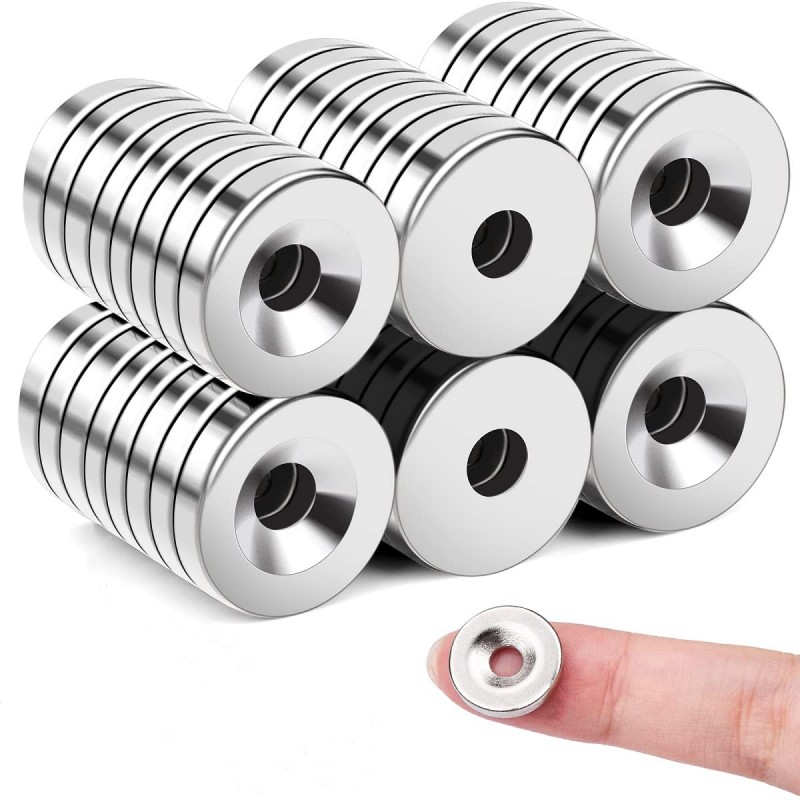 30x5mm Hole 5mm Powerful Neodymium Round Countersunk Magnets