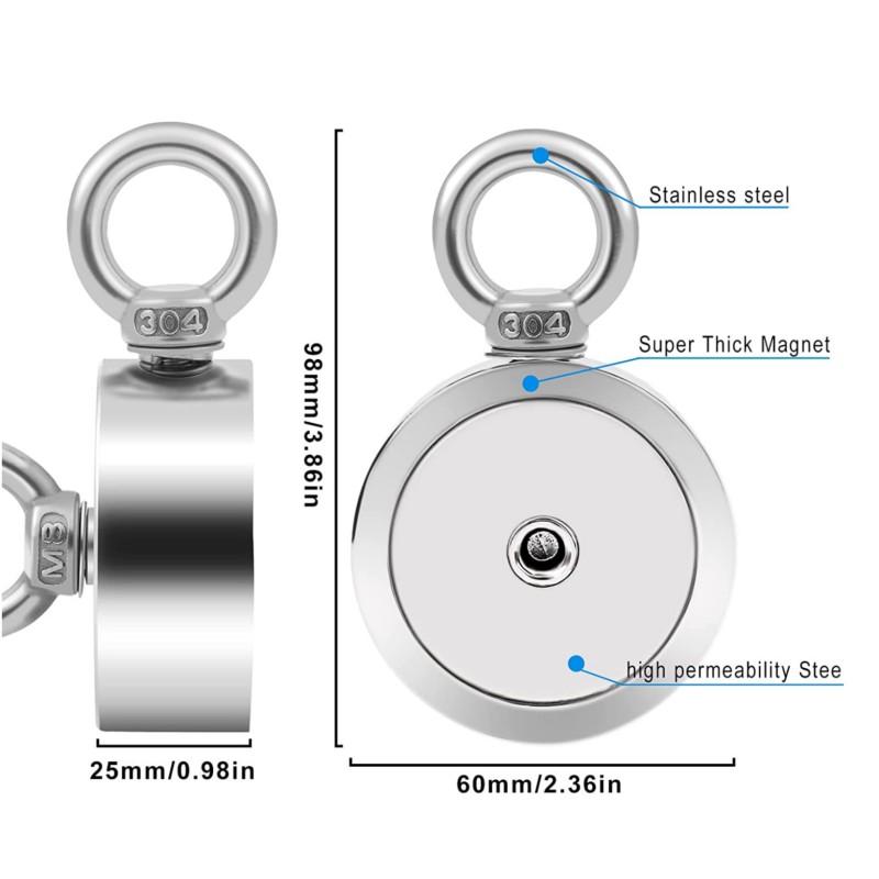 2.36inch diameter fishing magnet