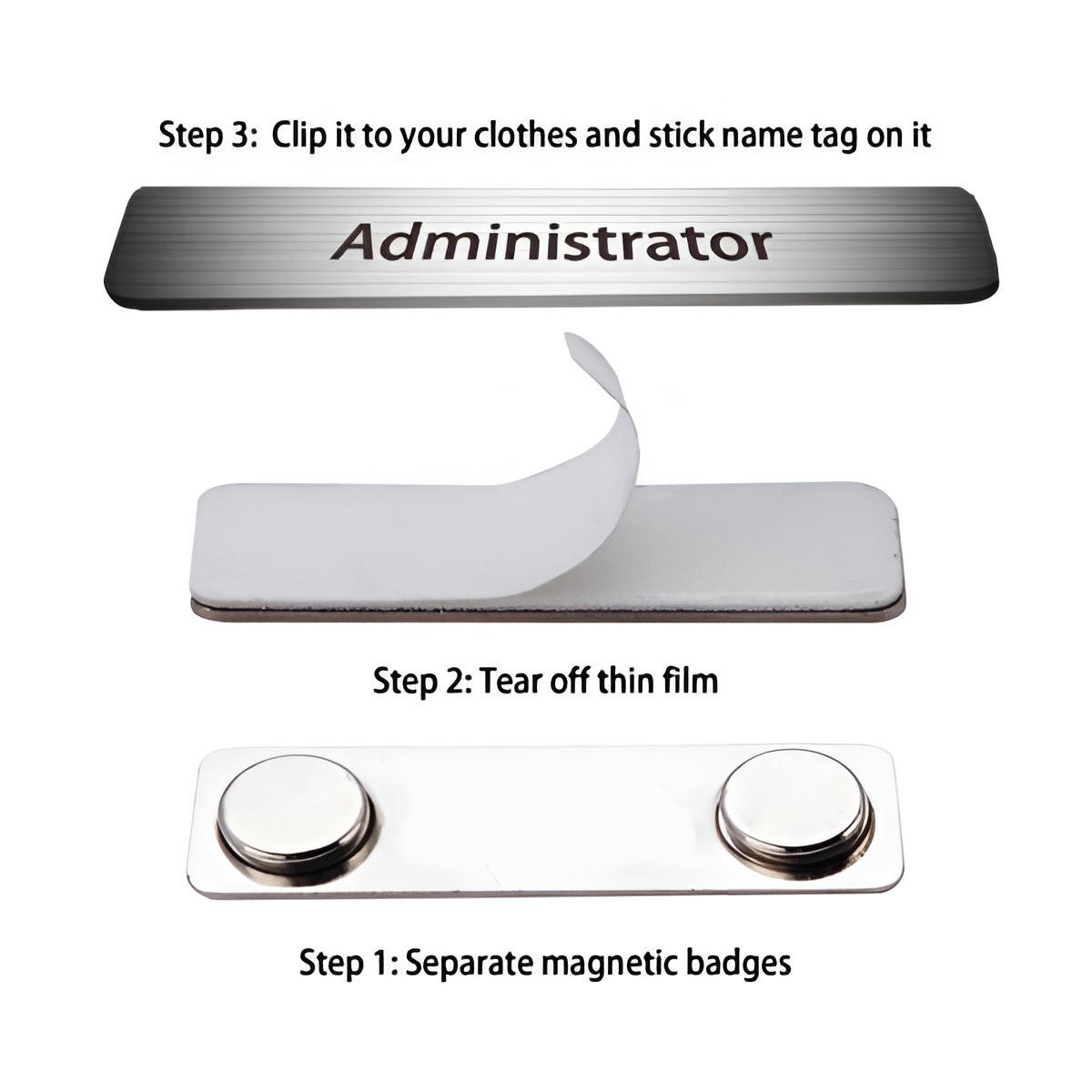 magnetic name badge holders with steel back plate
