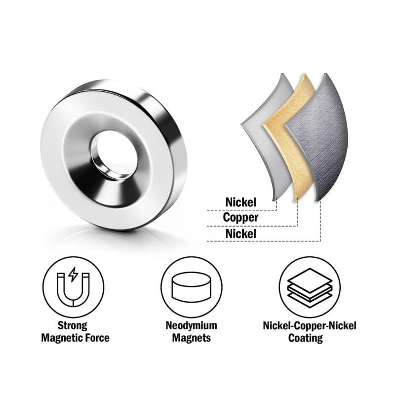 nickel coating disc magnets with countersunk hole