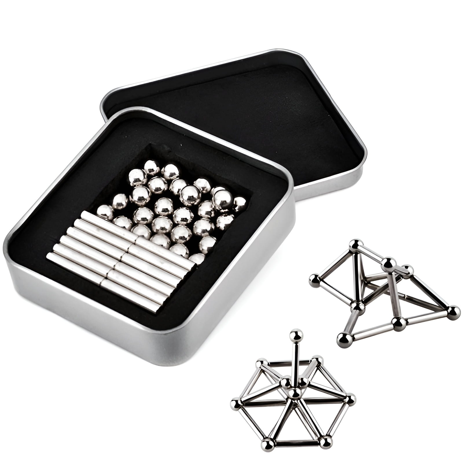Diy Silvery Magnetic Sticks And Balls Building Set