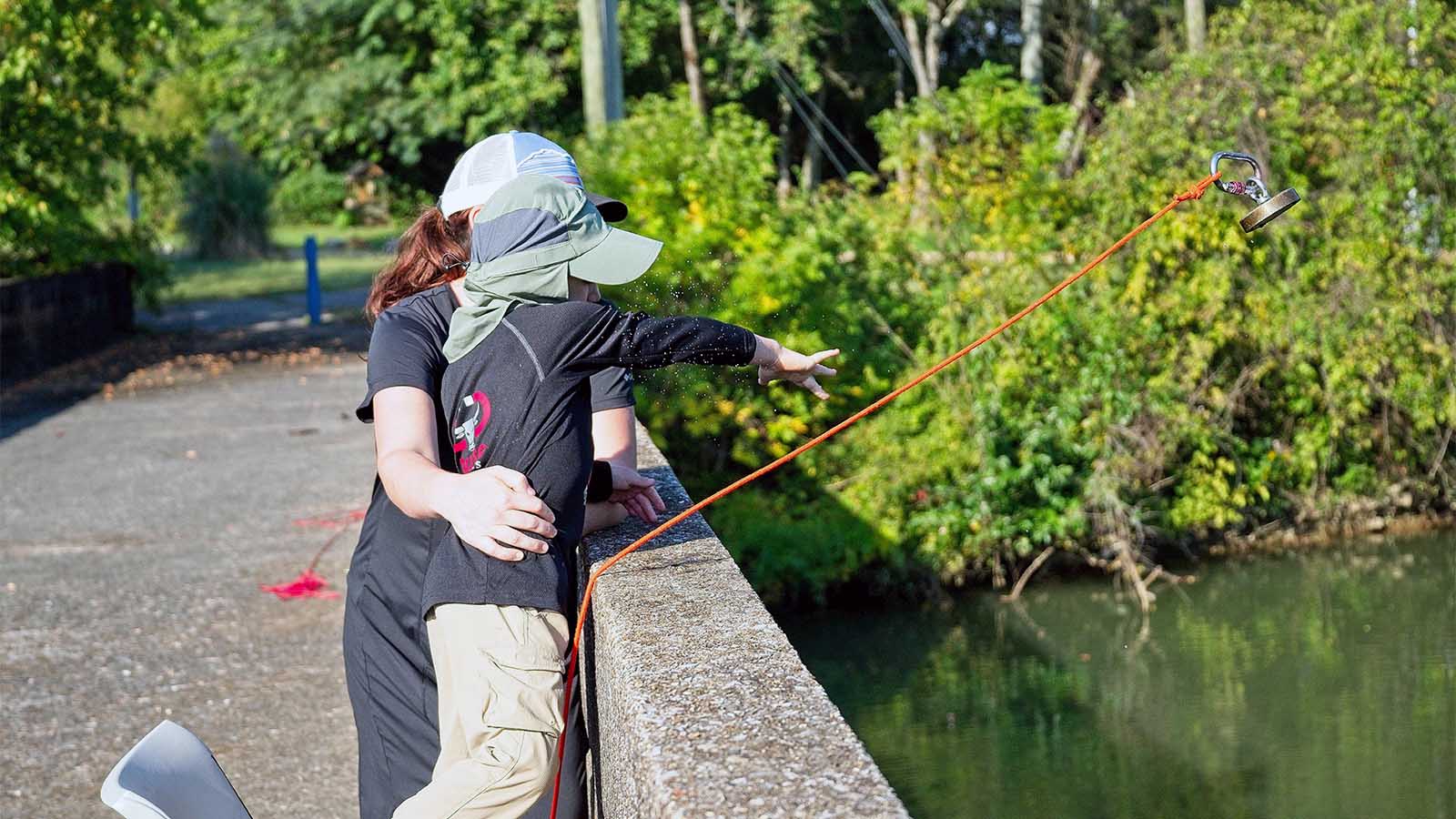 use magnet fishing as a treasure hunt