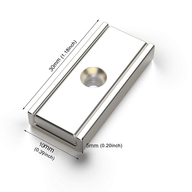 strong countersunk block pot magnet