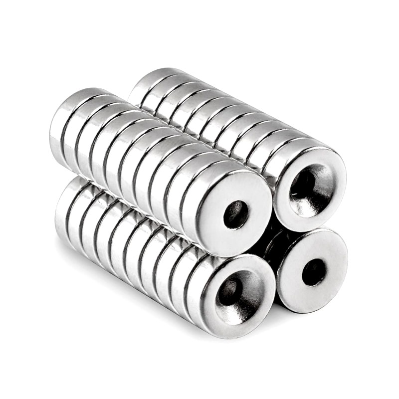 N48 round shape magnets with countersunk hole