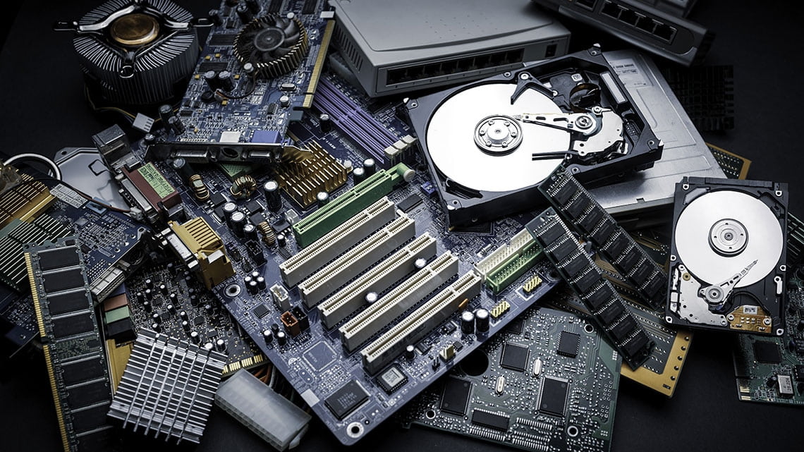 discarded electronic components