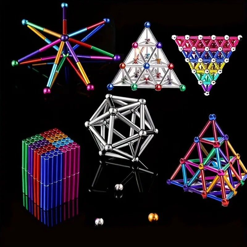 colorful magnetic sticks and balls