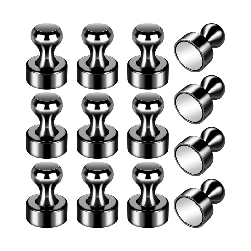 black magnetic push pins