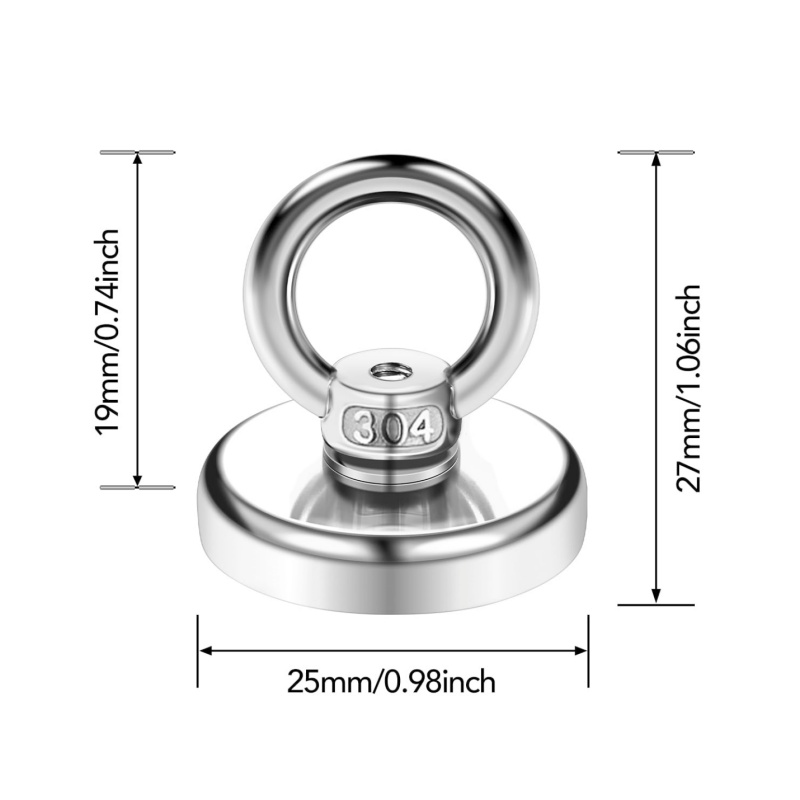 25mm rare earth neodymium magnetic hooks