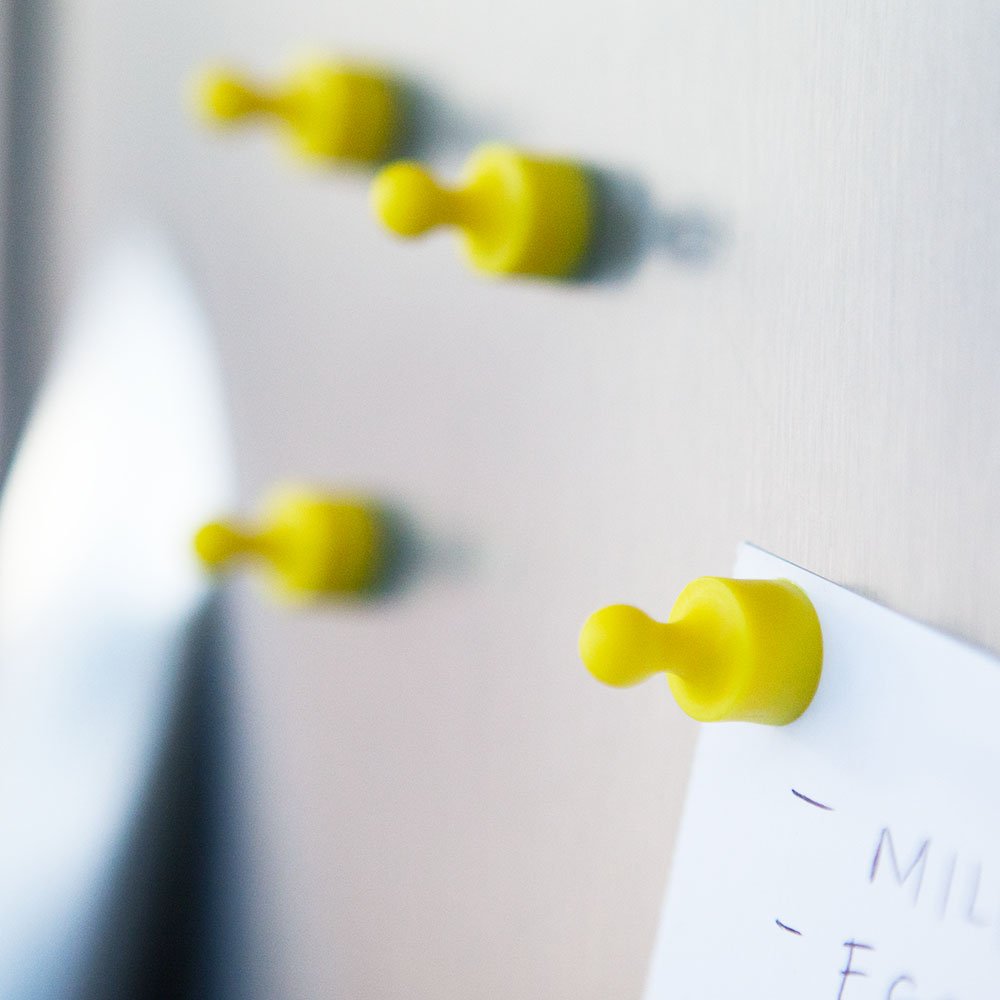 magnetic push pins on fridge