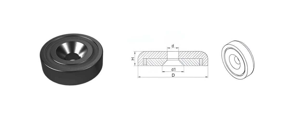 pot magnet with mounting hole