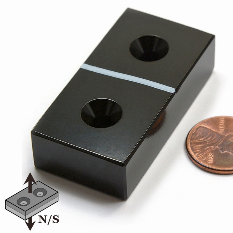 rare earth block magnets with two holes