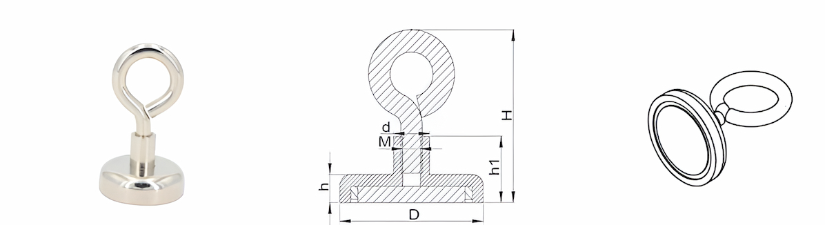 Wholesale Heavy Duty Neodymium Fishing Magnet With Eyebolt