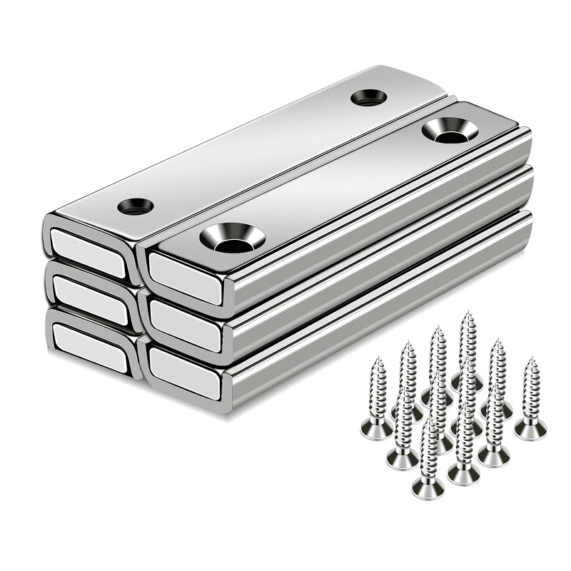 Nickel coated rectangular pot magnet