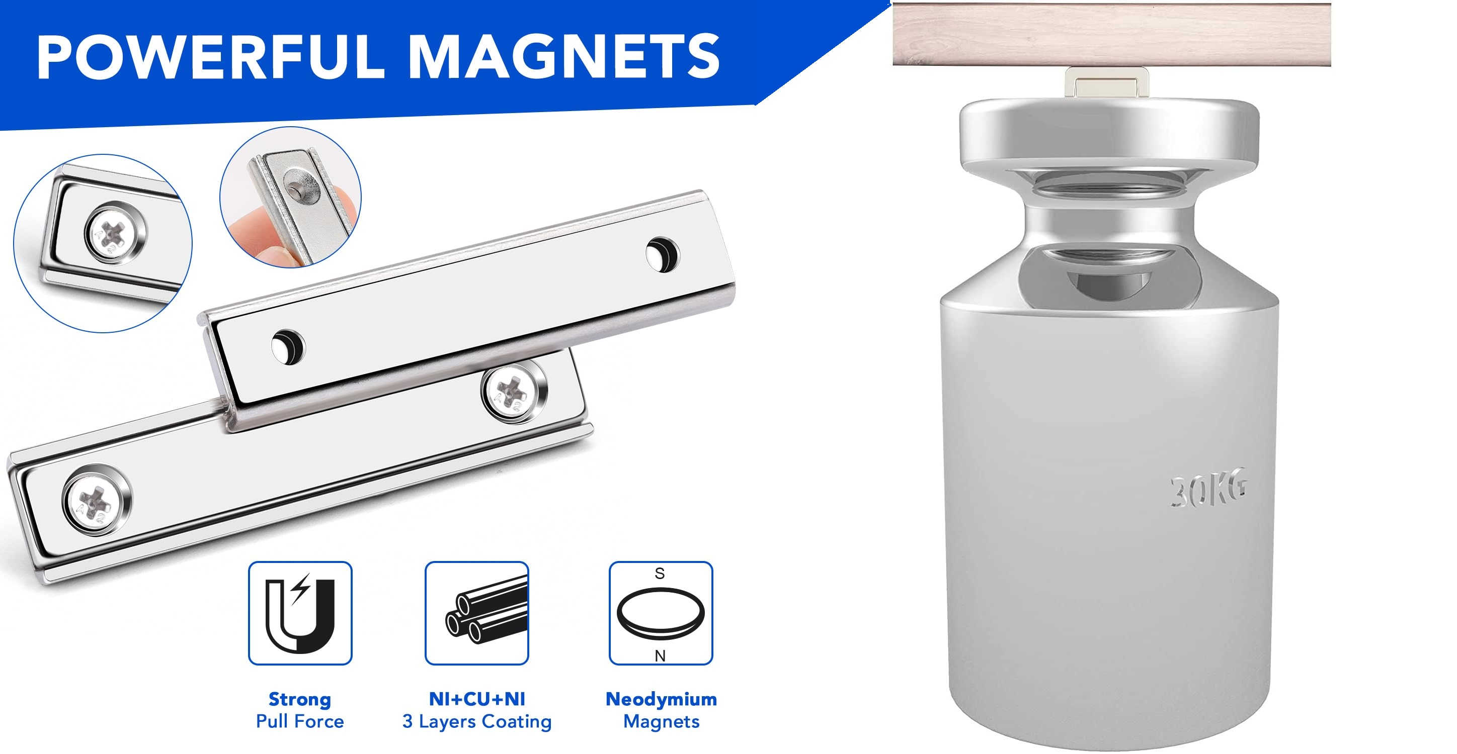 Strong powerful block shape neodymium pot magnet