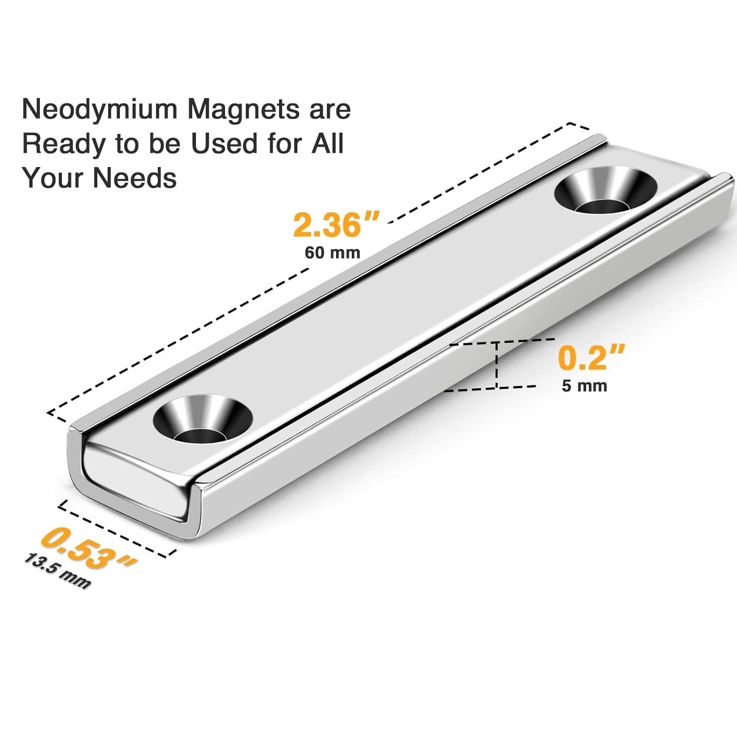 70LBS Neodymium Rectangular Channel Magnets For Mounting