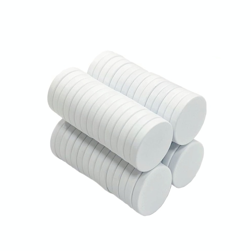 disc magnets with white epoxy coating