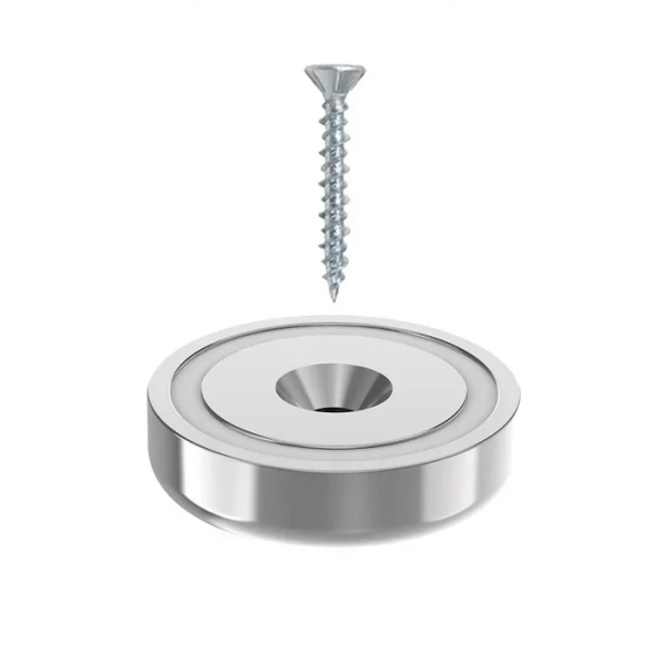 Nickel mounting magnet with screw