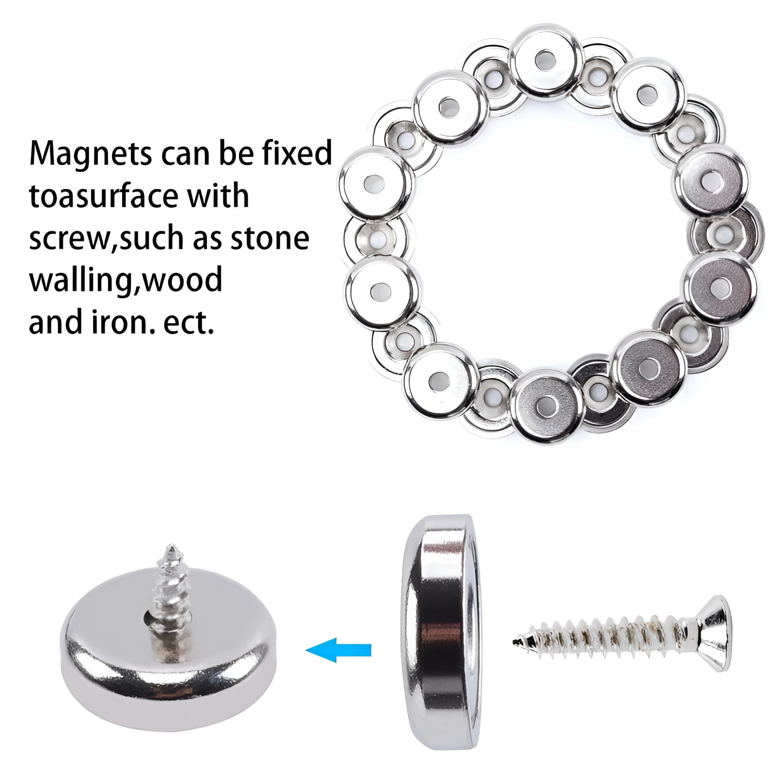 round pot magnets with screws