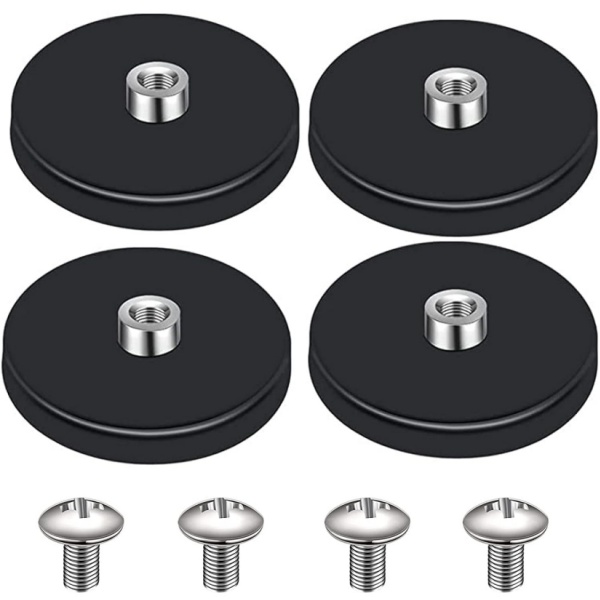 Rubber Coated Round Magnets with Thread
