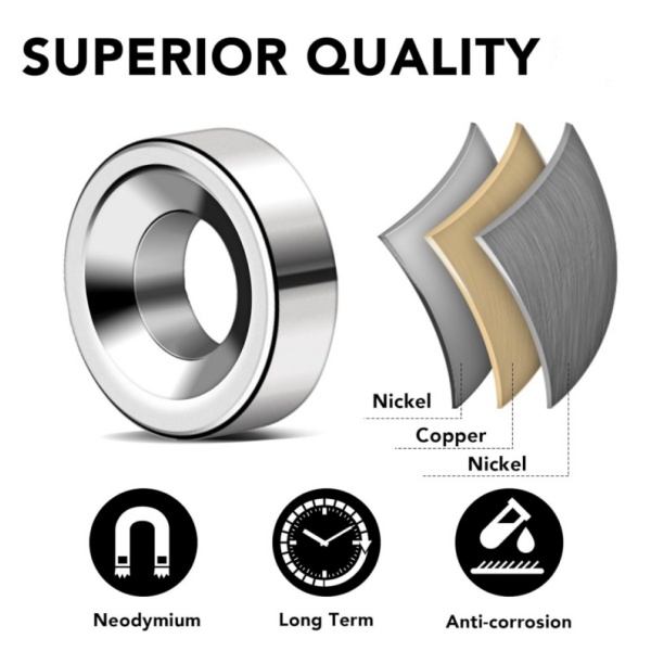Round Countersunk Magnets Ni-Cu-Ni Coated