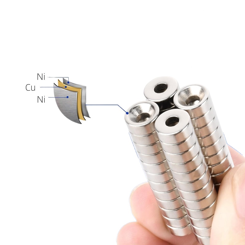 nickle coating disc countersunk magnets