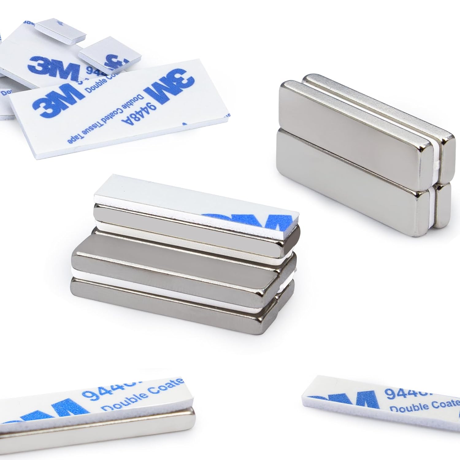 Rectangular Magnetic Bar Shape Adhesive Neodymium Magnets