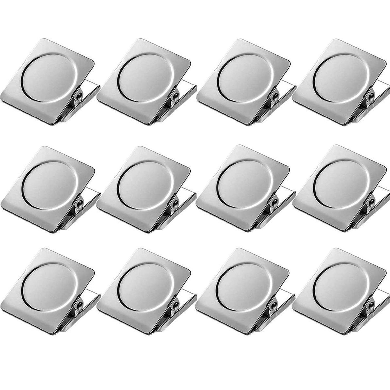Silvery magnetic clips for office use