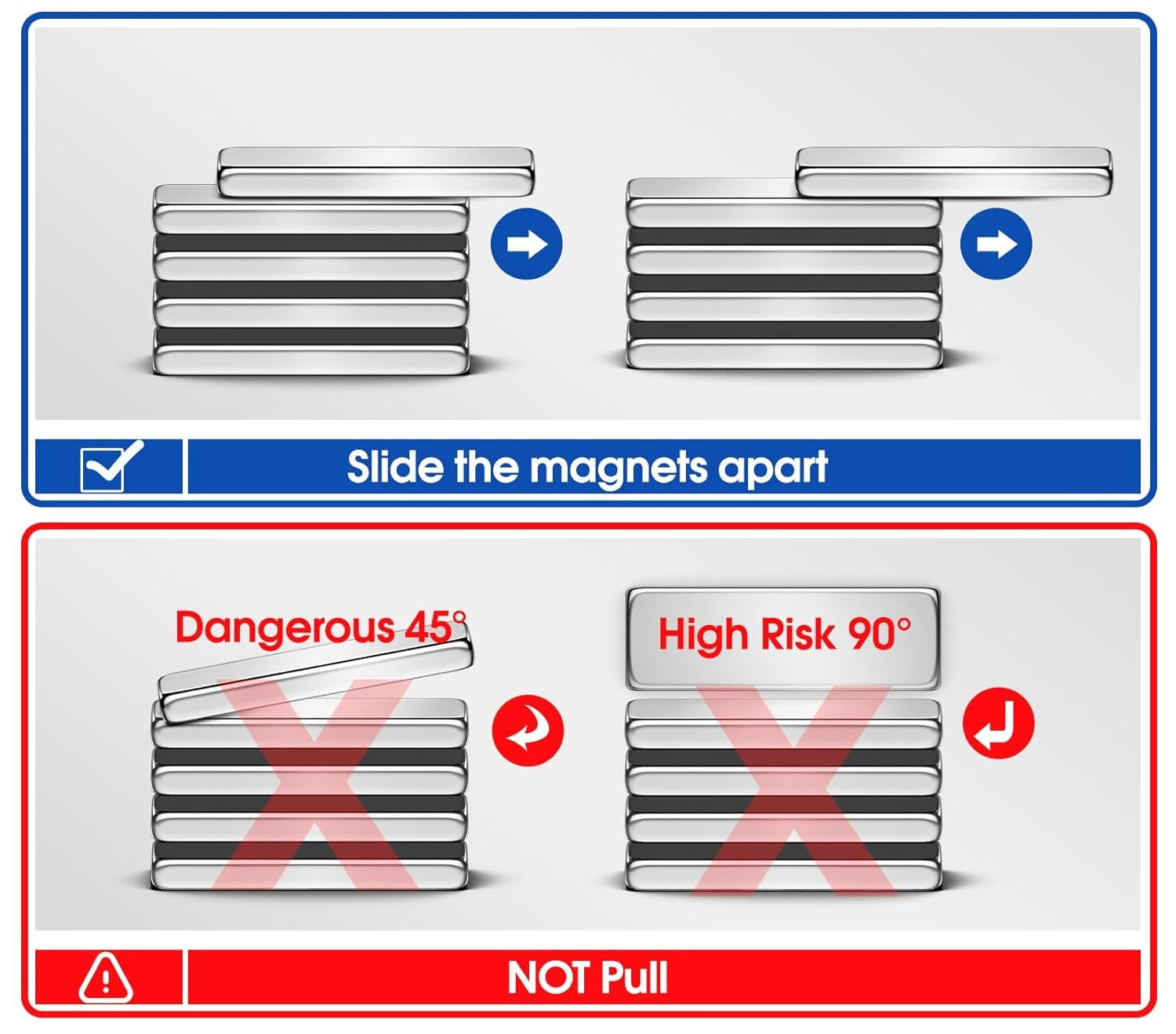Strong attractive power block adhesive magnet