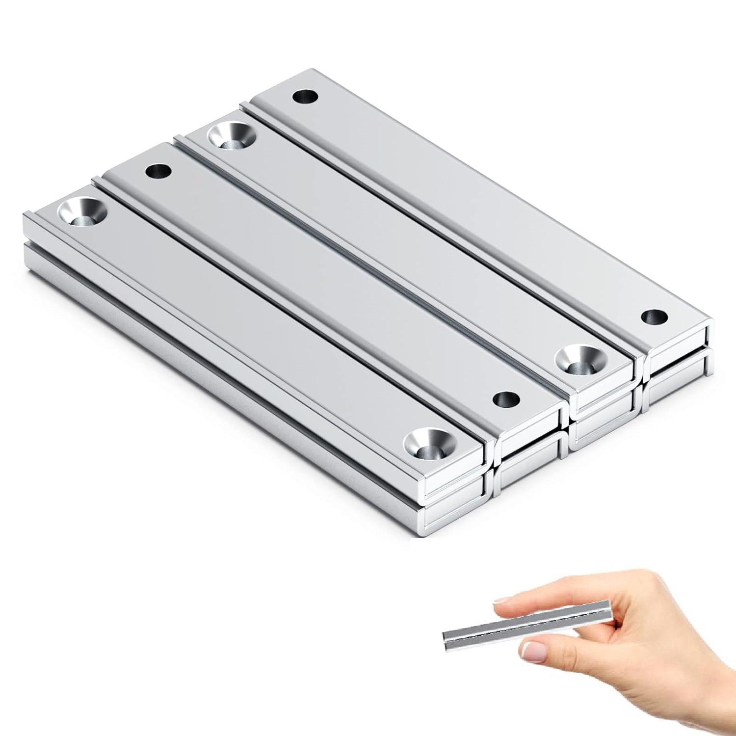 Silvery Pot Magnet with countersunk holes