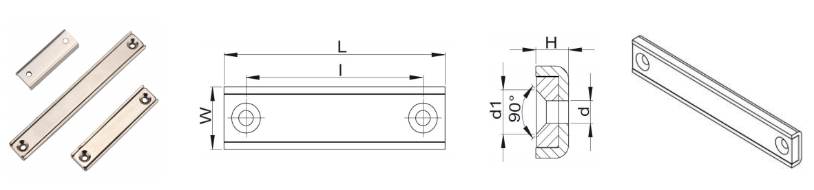Double countersunk holes pot magnets