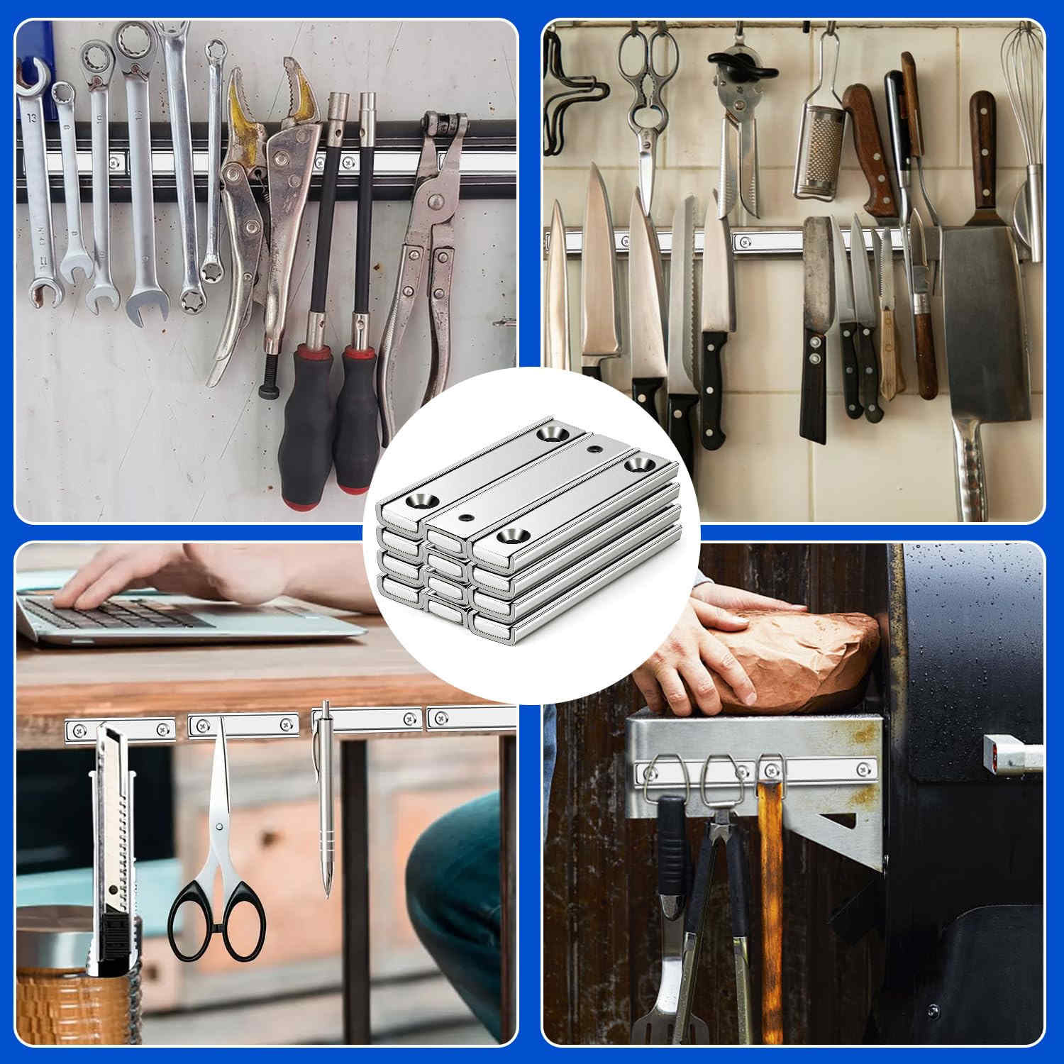 Heavy duty neodymium magnet with mounting holes