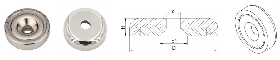 High pulling force rare earth neodymium pot magnet