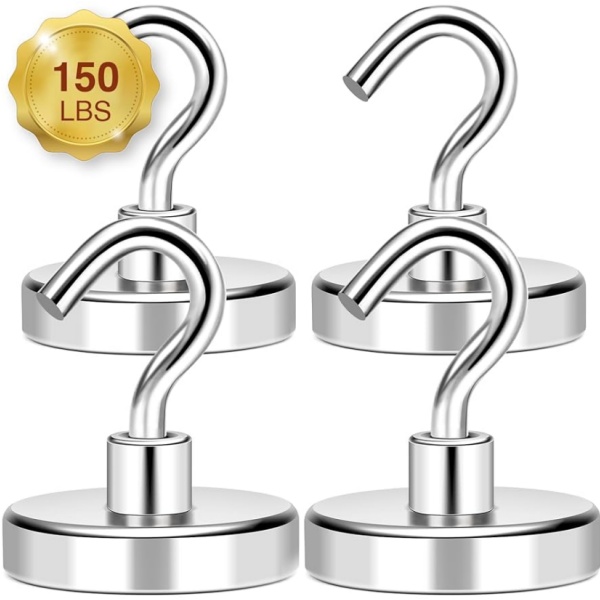 Strong pulling force magnetic hooks