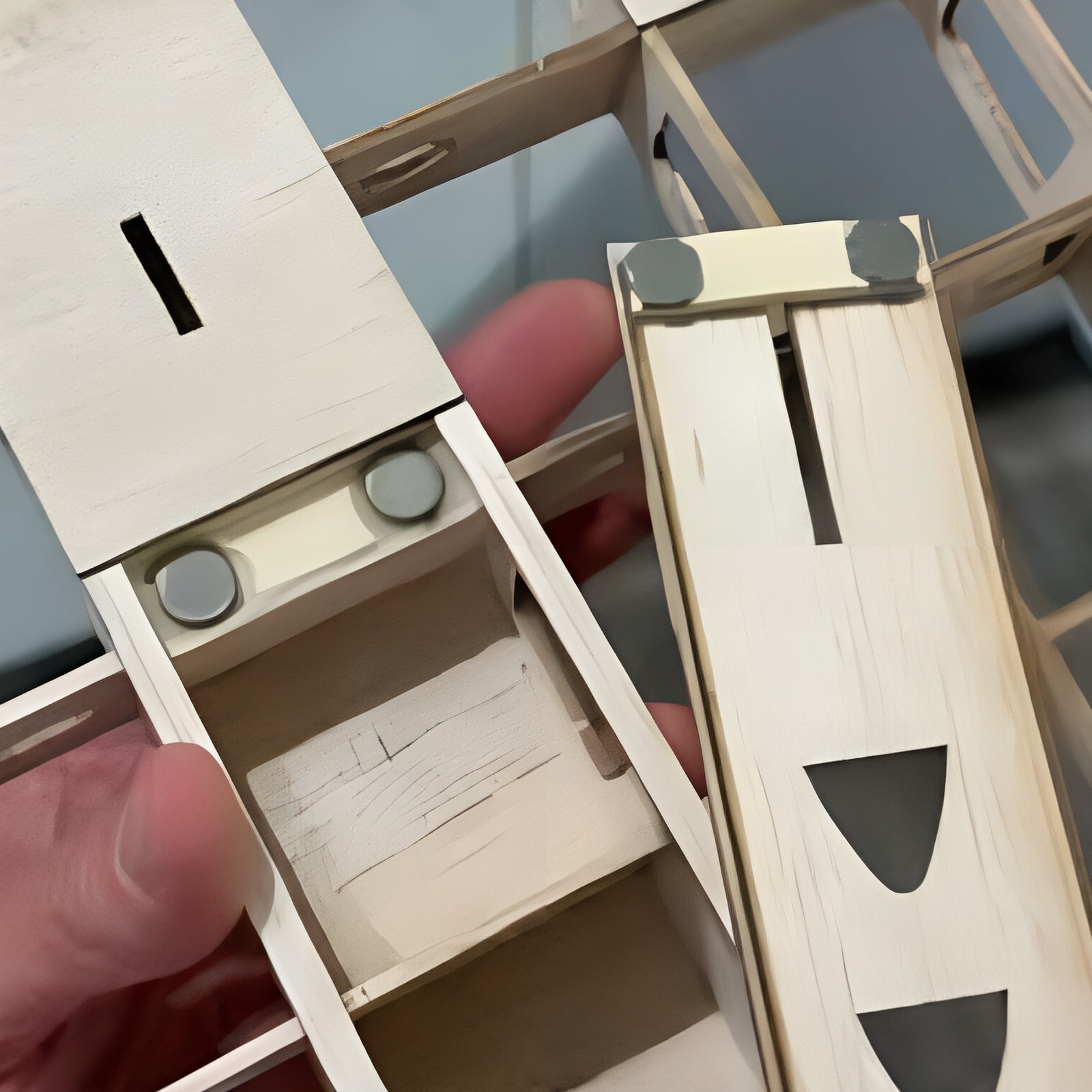 Neodymium magnets used for wooden joints