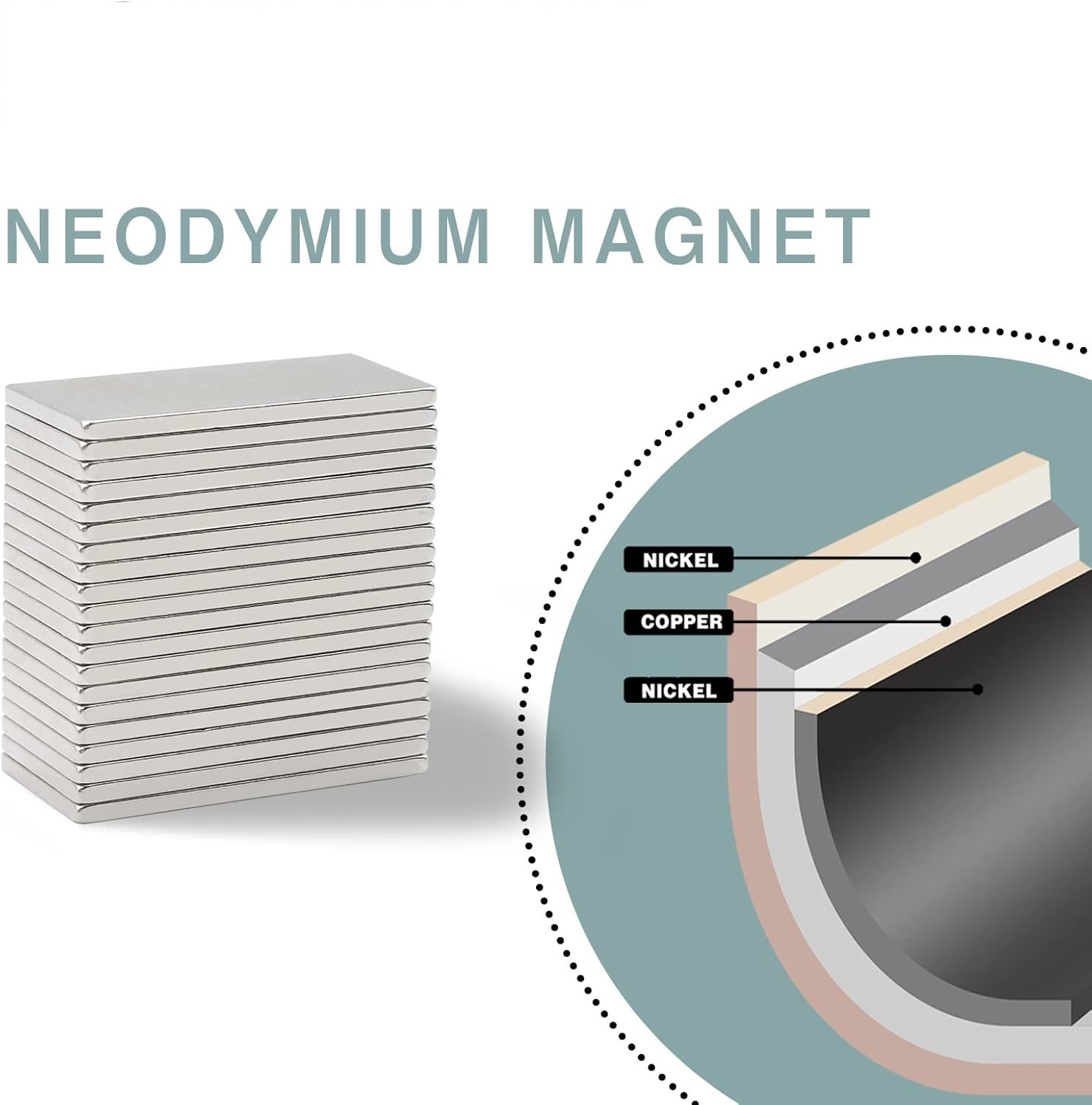 Nickel coated powerful neodymium magnet