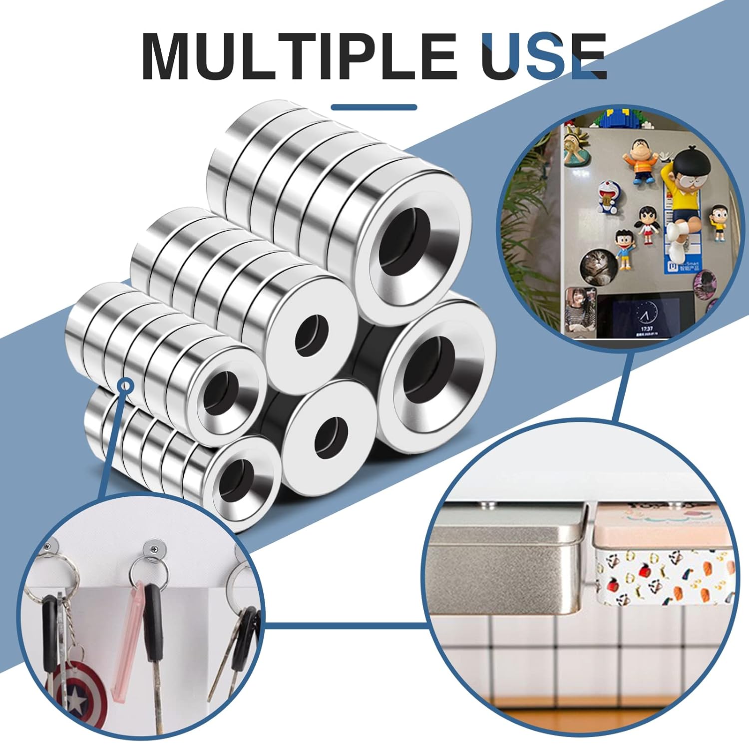 Muti use neodymium magnet with mounting hole