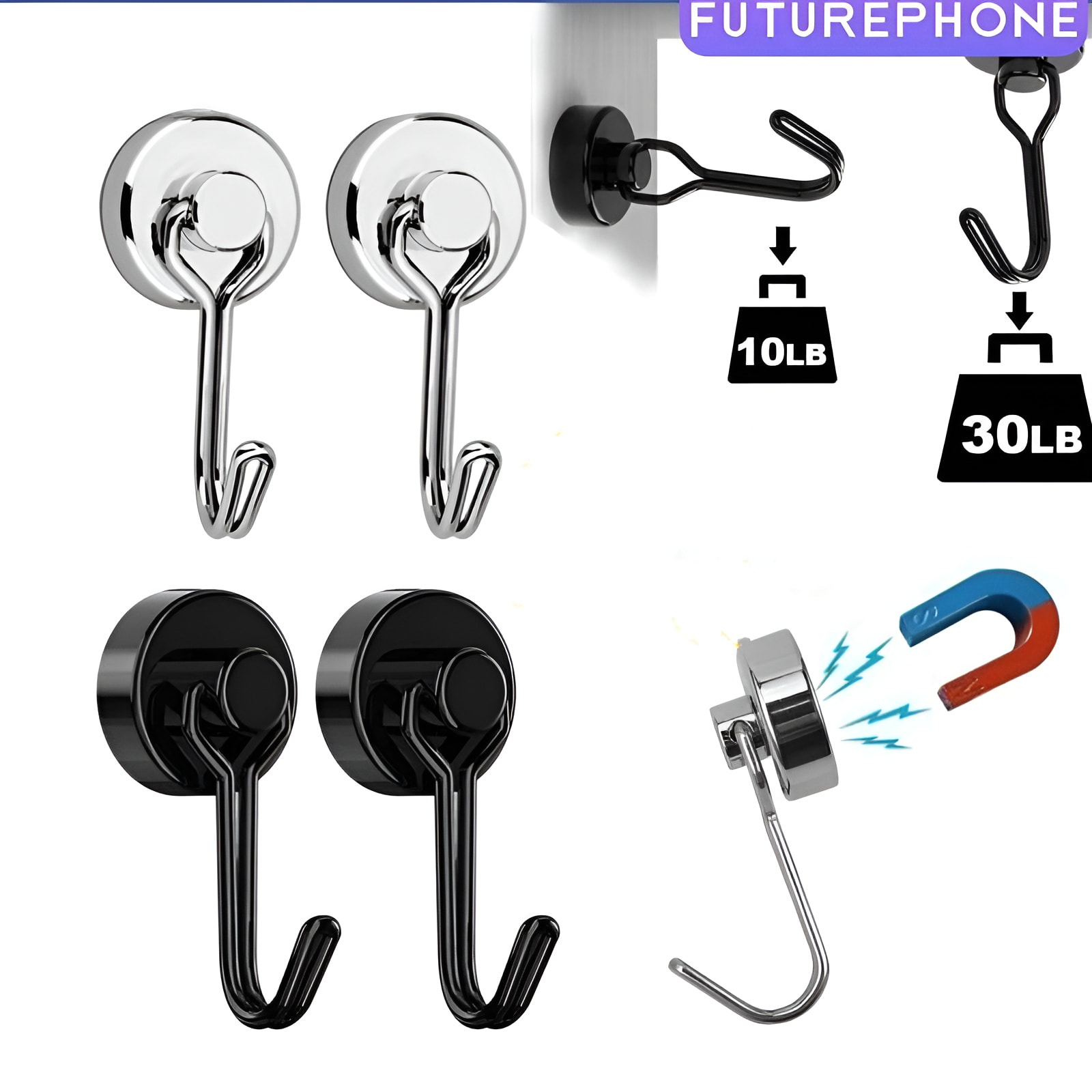 Custom coating rotating magnetic hook