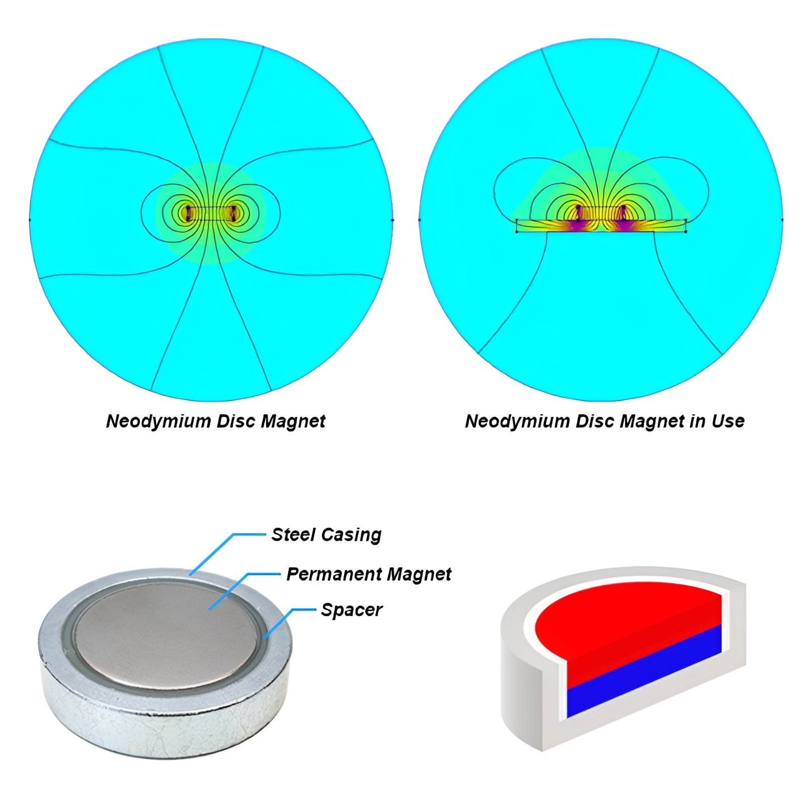 Round Pot Magnets without Hole
