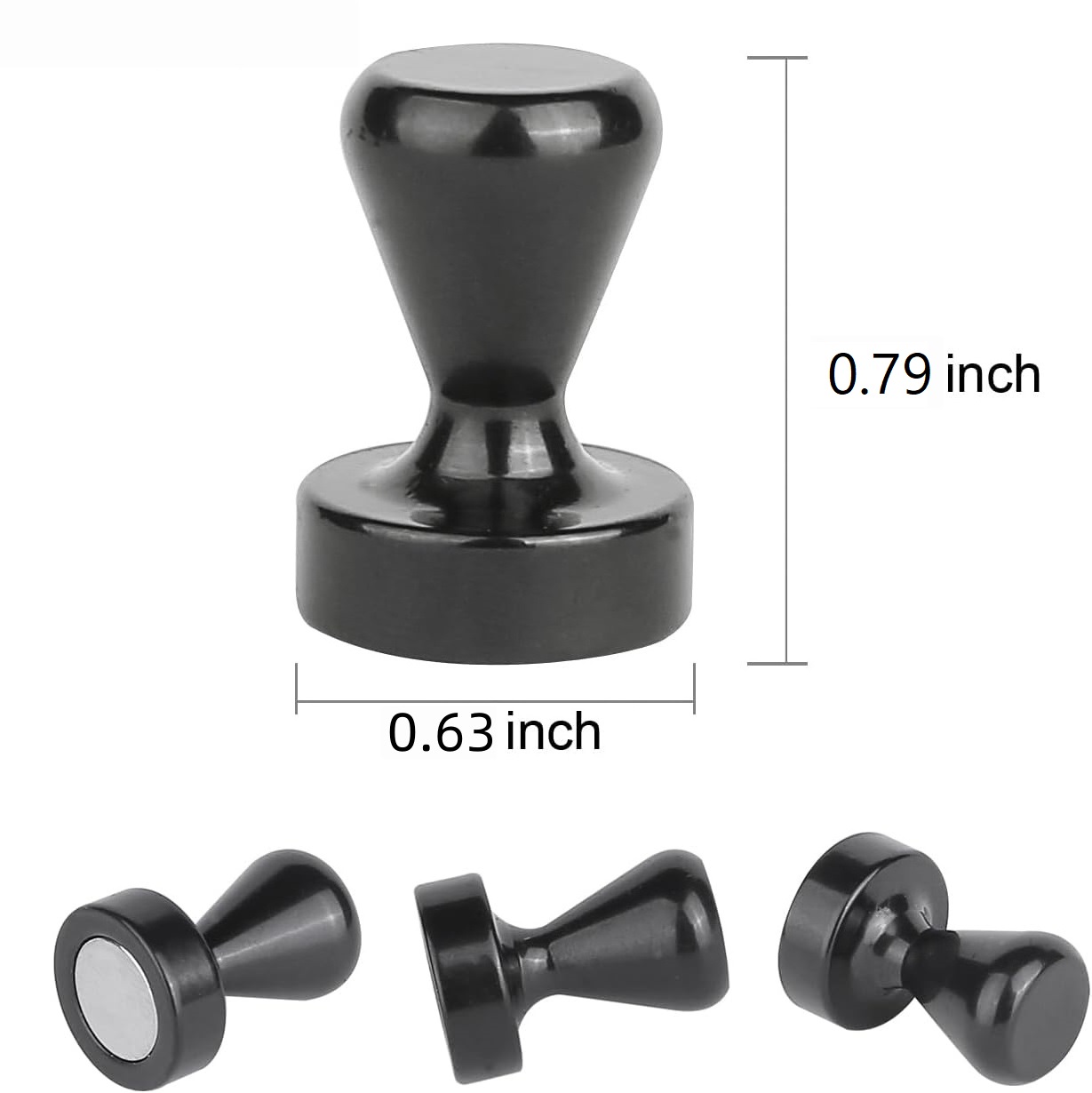 Multiuse Black Baking Finish Magnetic Push Pin Dropshipping