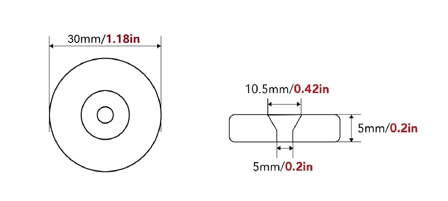 N35 Permanent Black NdFeB Magnets With Mounting Hole