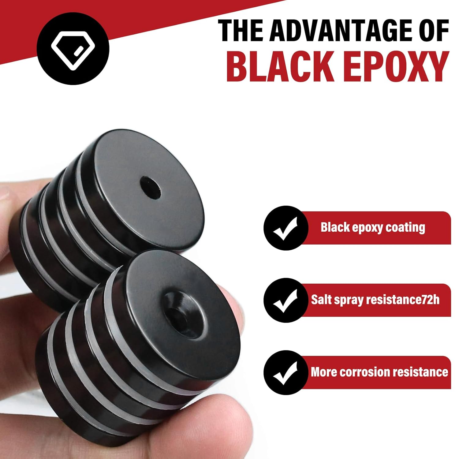 heavy duty epoxy plated round countersunk magnet
