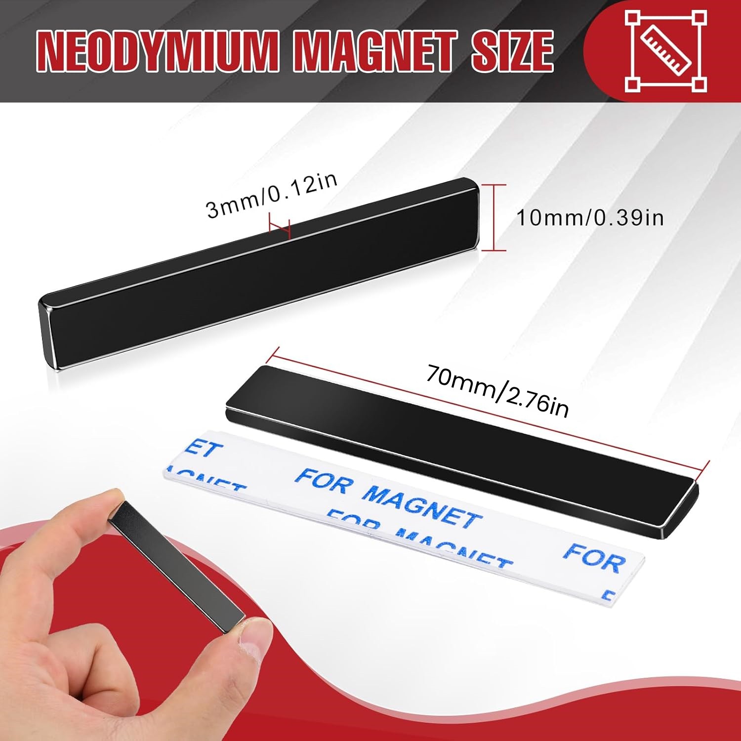 Waterproof Cabinet Bar Neodymium Magnets With 3M Adhesive Waterproof Cabinet Bar Neodymium Magnets With 3M Adhesive