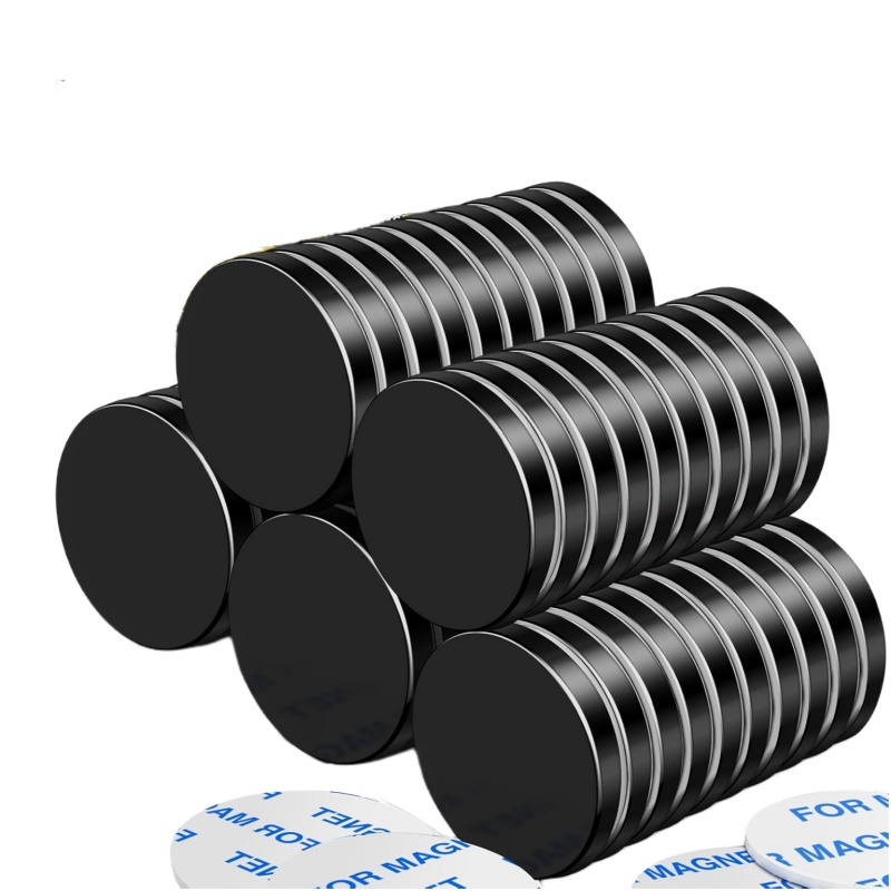 black disk magnets with adhesive backing