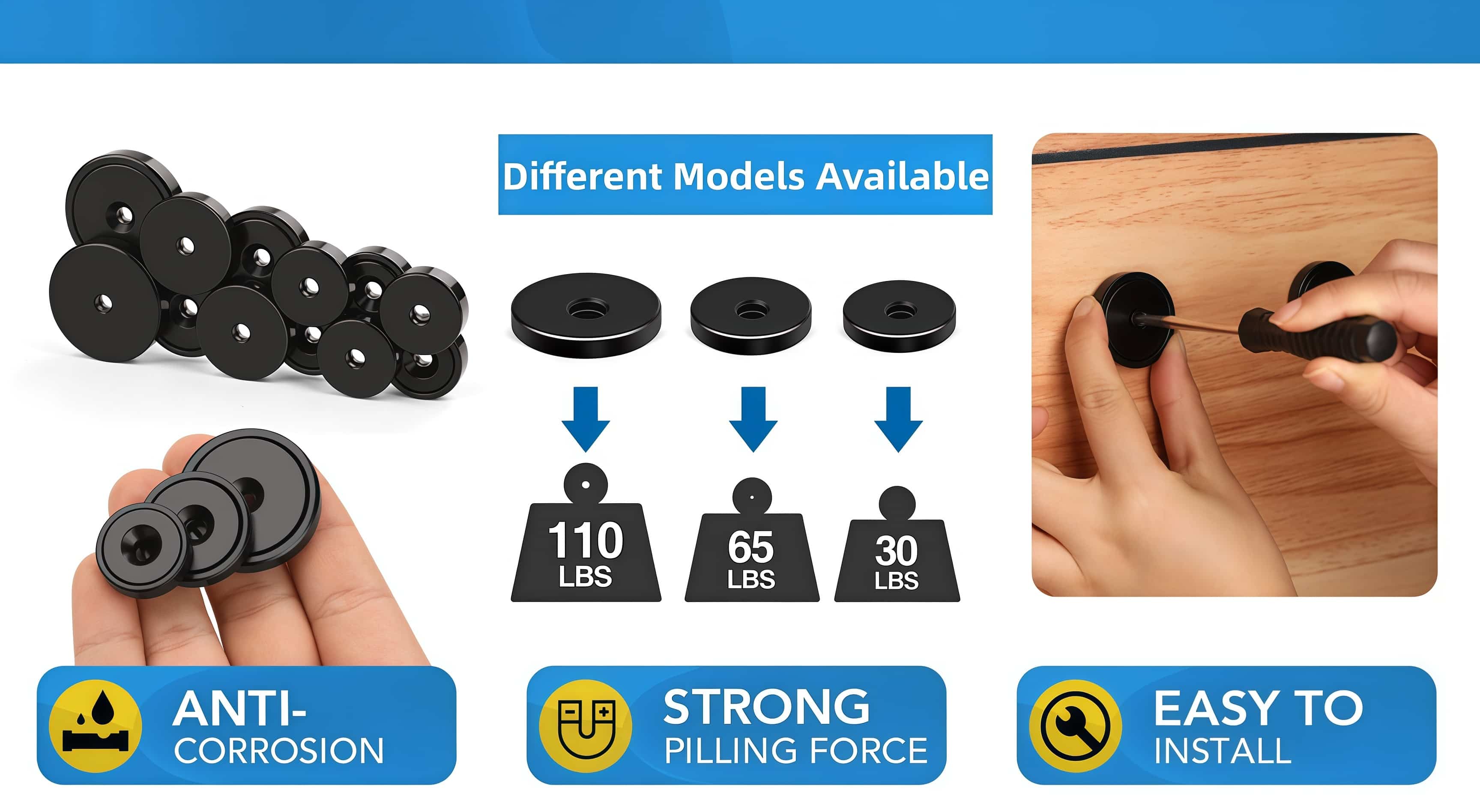 muti used wall mounting neodymium cup magnet