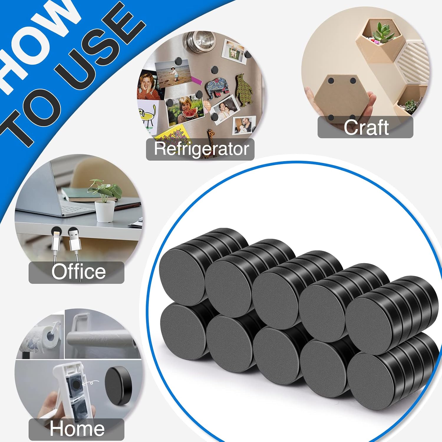 DIY used black round disc ndfeb magnet