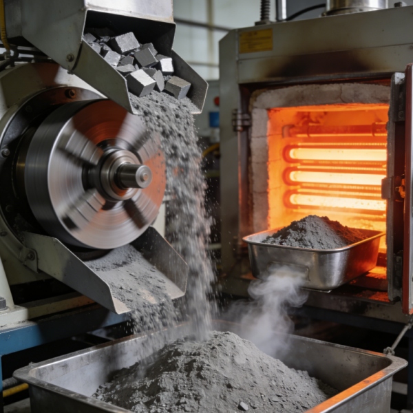 Sintered permanent magnet production