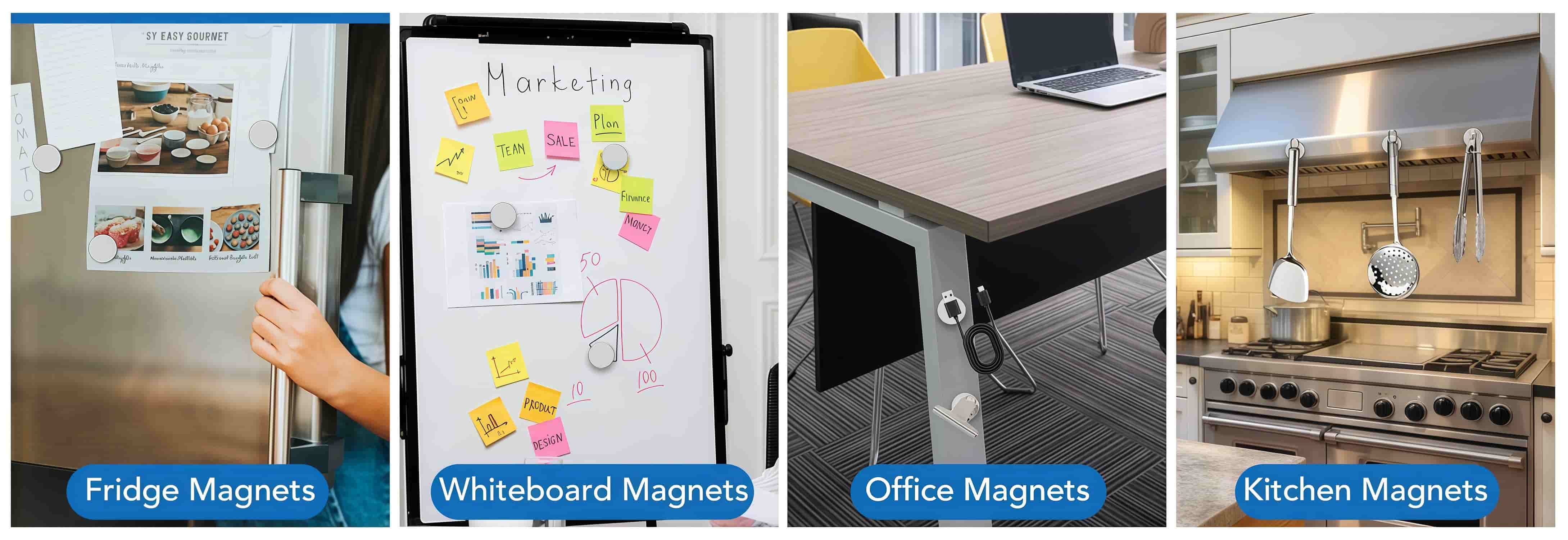 Multipurpose round adhesive magnets