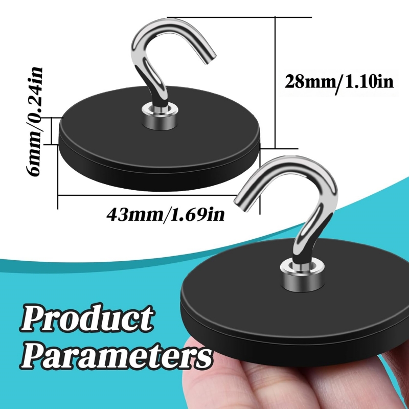 M4 Rubber Coated Strong Neodymium Magnet With Hook M4 Rubber Coated Strong Neodymium Magnet With Hook
